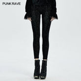 WK-464DDF Gothic retro burn out flower leggings?-??Punk Rave Clothing
