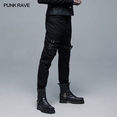 WK-469XCM Punk Straight Long Pants?-??Punk Rave Clothing
