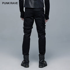 WK-469XCM Punk Straight Long Pants?-??Punk Rave Clothing