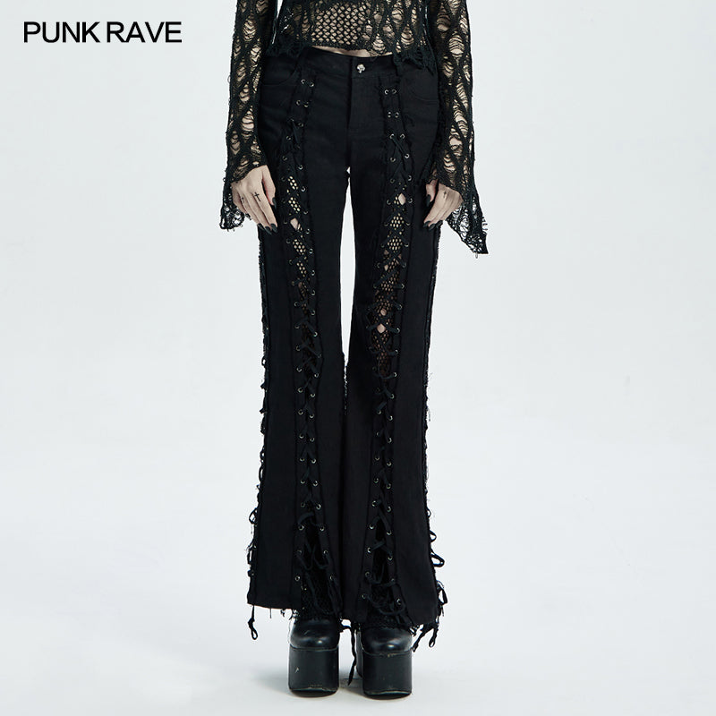 WK-473NCF PUNK female ripped pants?-??Punk Rave Clothing