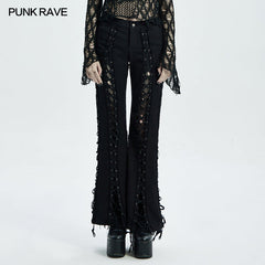 WK-473NCF PUNK female ripped pants?-??Punk Rave Clothing
