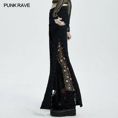 WK-473NCF PUNK female ripped pants?-??Punk Rave Clothing