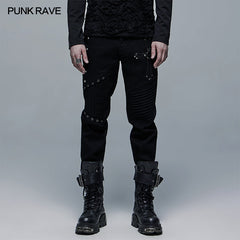 WK-477XCM Punk Straight Long Pants?-??Punk Rave Clothing