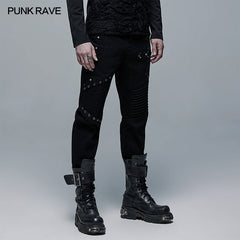WK-477XCM Punk Straight Long Pants?-??Punk Rave Clothing