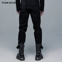 WK-477XCM Punk Straight Long Pants?-??Punk Rave Clothing