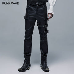 WK-479XCM Goth Elastic Woven Long Pants?-??Punk Rave Clothing