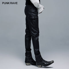 WK-479XCM Goth Elastic Woven Long Pants?-??Punk Rave Clothing