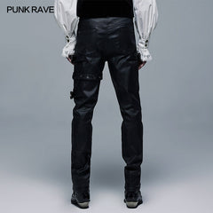 WK-479XCM Goth Elastic Woven Long Pants?-??Punk Rave Clothing