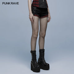 WK-482XDF Punk elastic red and black shorts?-??Punk Rave Clothing