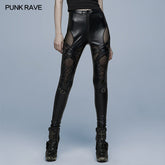 WK-490DDF Goth skinny imitation leather pants?-??Punk Rave Clothing