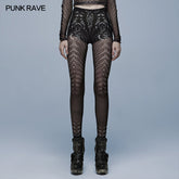 WK-491DQF Goth skinny skeleton print Leggings?-??Punk Rave Clothing