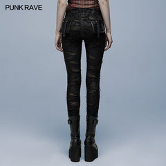 WK-492DQF Daily Gothic Ragged Leggings?-??Punk Rave Clothing