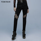 WK-495XCF Punk heavy metal denim trousers?-??Punk Rave Clothing