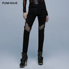 WK-495XCF Punk heavy metal denim trousers?-??Punk Rave Clothing