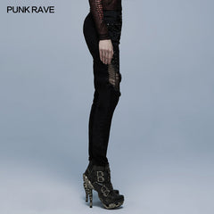 WK-495XCF Punk heavy metal denim trousers?-??Punk Rave Clothing