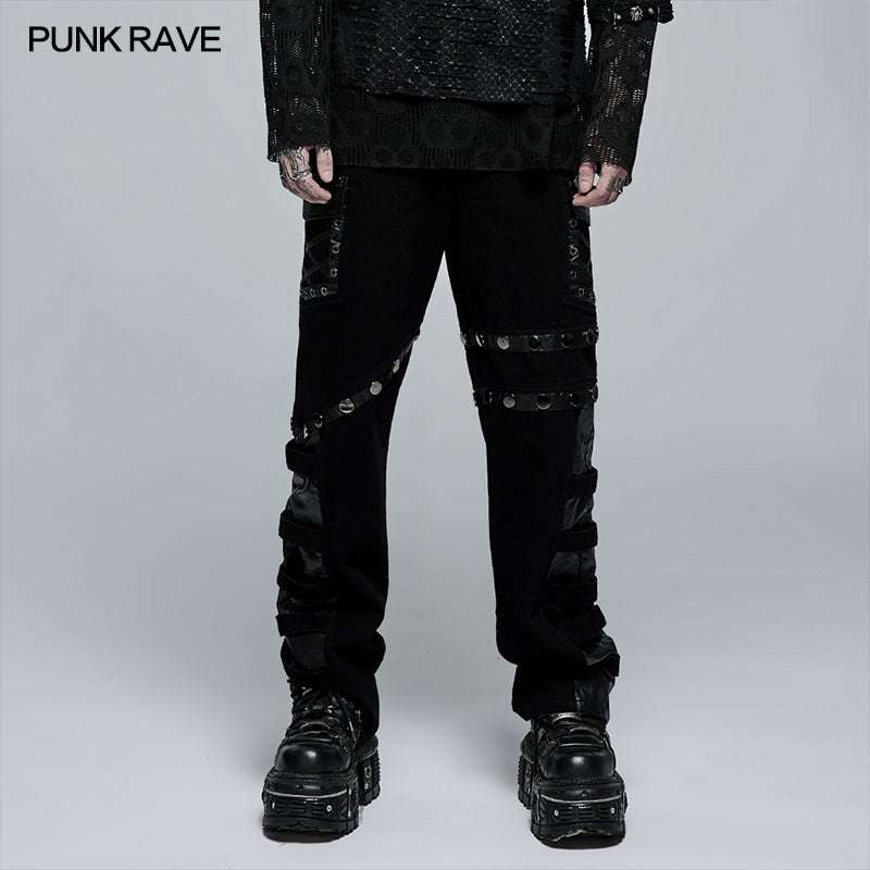 WK-496DQM Punk Stylish Straight Trousers?-??Punk Rave Clothing