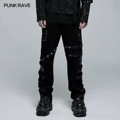 WK-496DQM Punk Stylish Straight Trousers?-??Punk Rave Clothing