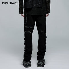 WK-496DQM Punk Stylish Straight Trousers?-??Punk Rave Clothing