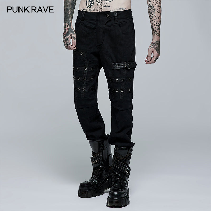 WK-497XCM 2022 Punk Simple Woven Trousers?-??Punk Rave Clothing
