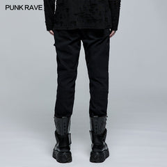 WK-497XCM 2022 Punk Simple Woven Trousers?-??Punk Rave Clothing