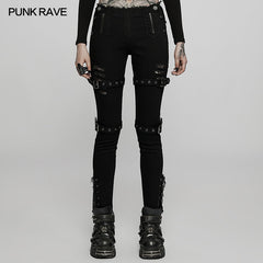 WK-505NCF Punk handsome low waist tight fit pants?-??Punk Rave Clothing