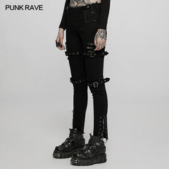 WK-505NCF Punk handsome low waist tight fit pants?-??Punk Rave Clothing