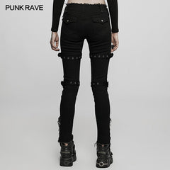 WK-505NCF Punk handsome low waist tight fit pants?-??Punk Rave Clothing