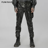 WK-519PCM Punk daily PU leather pants?-??Punk Rave Clothing