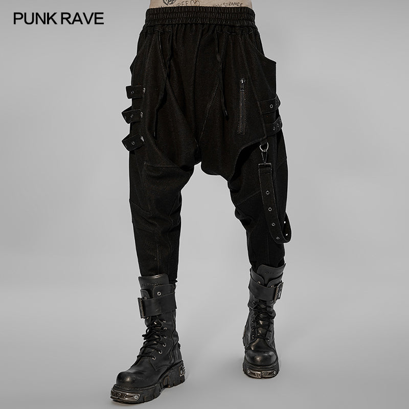 WK-520XCM Post-apocalyptic style loose crotch pants?-??Punk Rave Clothing