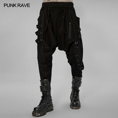 WK-520XCM Post-apocalyptic style loose crotch pants?-??Punk Rave Clothing
