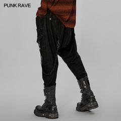 WK-520XCM Post-apocalyptic style loose crotch pants?-??Punk Rave Clothing