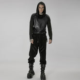 WK-524XCM black Post-Apocalyptic Punk Pants with Strap Details?-??Punk Rave Clothing