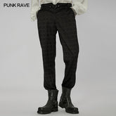 WK-528XCM Goth plaid long pants?-??Punk Rave Clothing