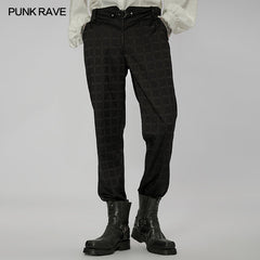 WK-528XCM Goth plaid long pants?-??Punk Rave Clothing