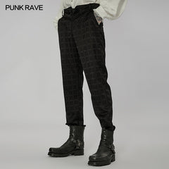 WK-528XCM Goth plaid long pants?-??Punk Rave Clothing