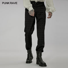 WK-528XCM Goth plaid long pants?-??Punk Rave Clothing