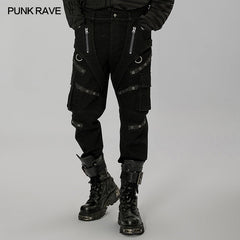 WK-533NCM Punk patchwork pants?-??Punk Rave Clothing