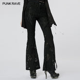 WK-535XCF Goth Lace Flared Long Pants?-??Punk Rave Clothing