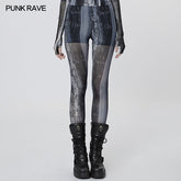 WK-536DDF The Post-apocalyptic Techwear Tight Mesh Leggings?-??Punk Rave Clothing