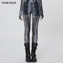 WK-536DDF The Post-apocalyptic Techwear Tight Mesh Leggings?-??Punk Rave Clothing