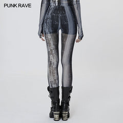 WK-536DDF The Post-apocalyptic Techwear Tight Mesh Leggings?-??Punk Rave Clothing
