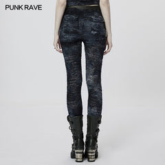 WK-537DQF Goth decayed leggings?-??Punk Rave Clothing