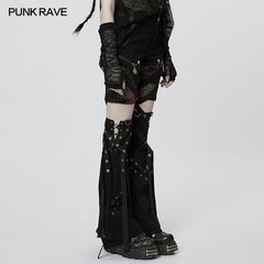 WK-540XCF Punk irregular flared detachable trousers?-??Punk Rave Clothing
