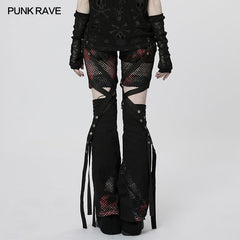 WK-540XCF Punk irregular flared detachable trousers?-??Punk Rave Clothing