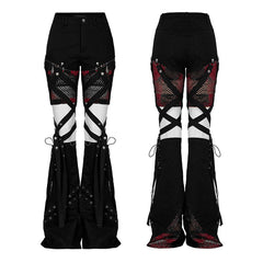 WK-540XCF Punk irregular flared detachable trousers?-??Punk Rave Clothing