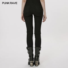 WK-544XCF Goth Hollow-out Leggings?-??Punk Rave Clothing