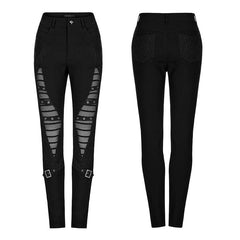 WK-544XCF Goth Hollow-out Leggings?-??Punk Rave Clothing