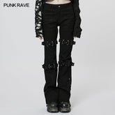 WK-550XCF Goth Flared Long Pants?-??Punk Rave Clothing