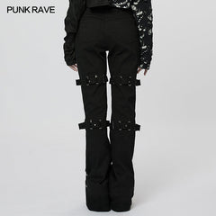 WK-550XCF Goth Flared Long Pants?-??Punk Rave Clothing