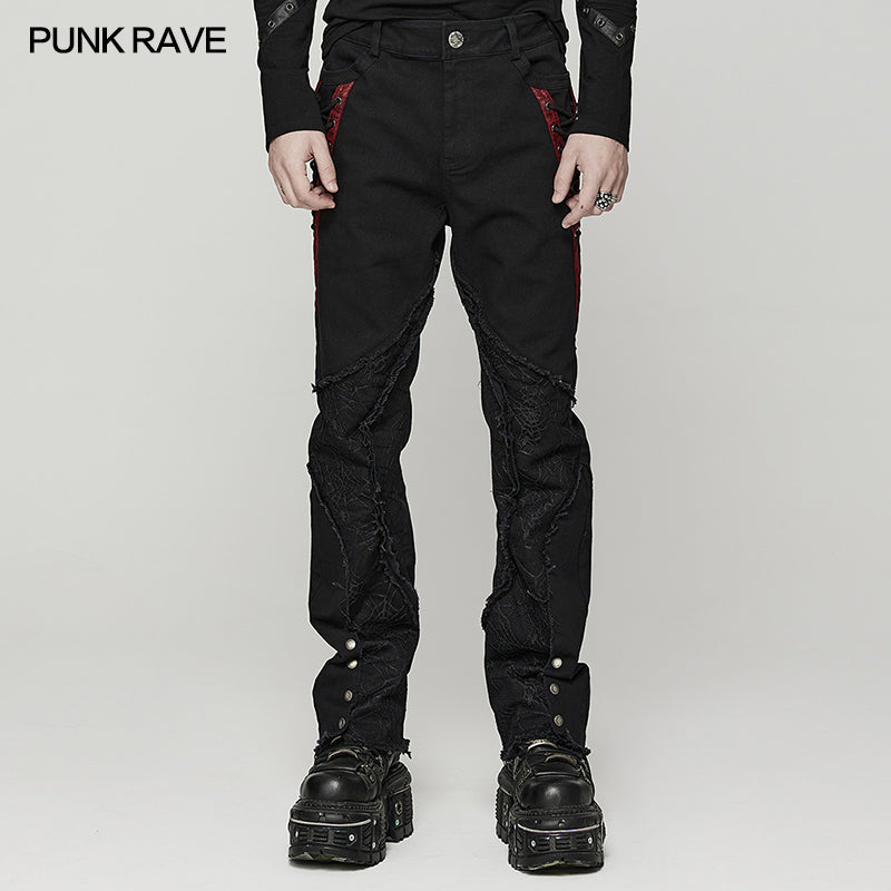 WK-553XCM Punk spider mesh pants?-??Punk Rave Clothing
